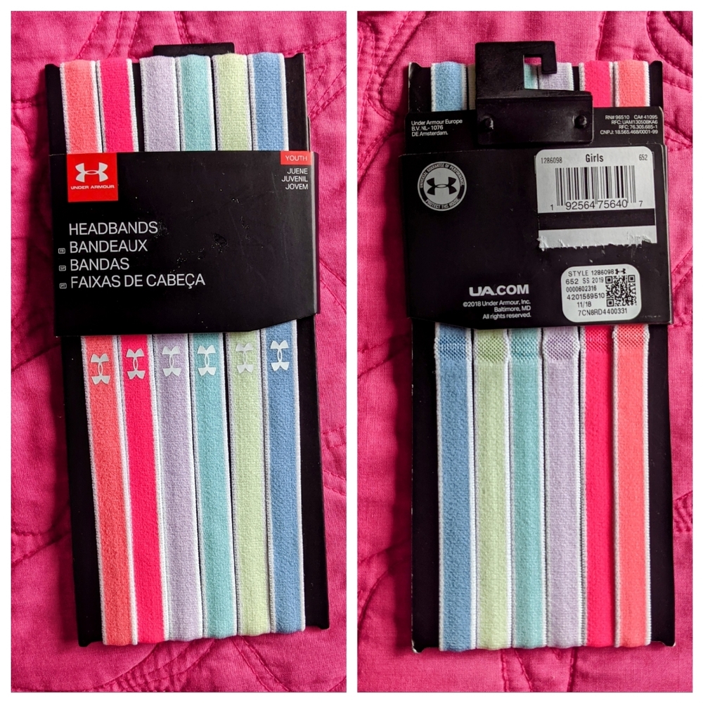 Girls' UA Mini Headbands - Pack of 6 NWT